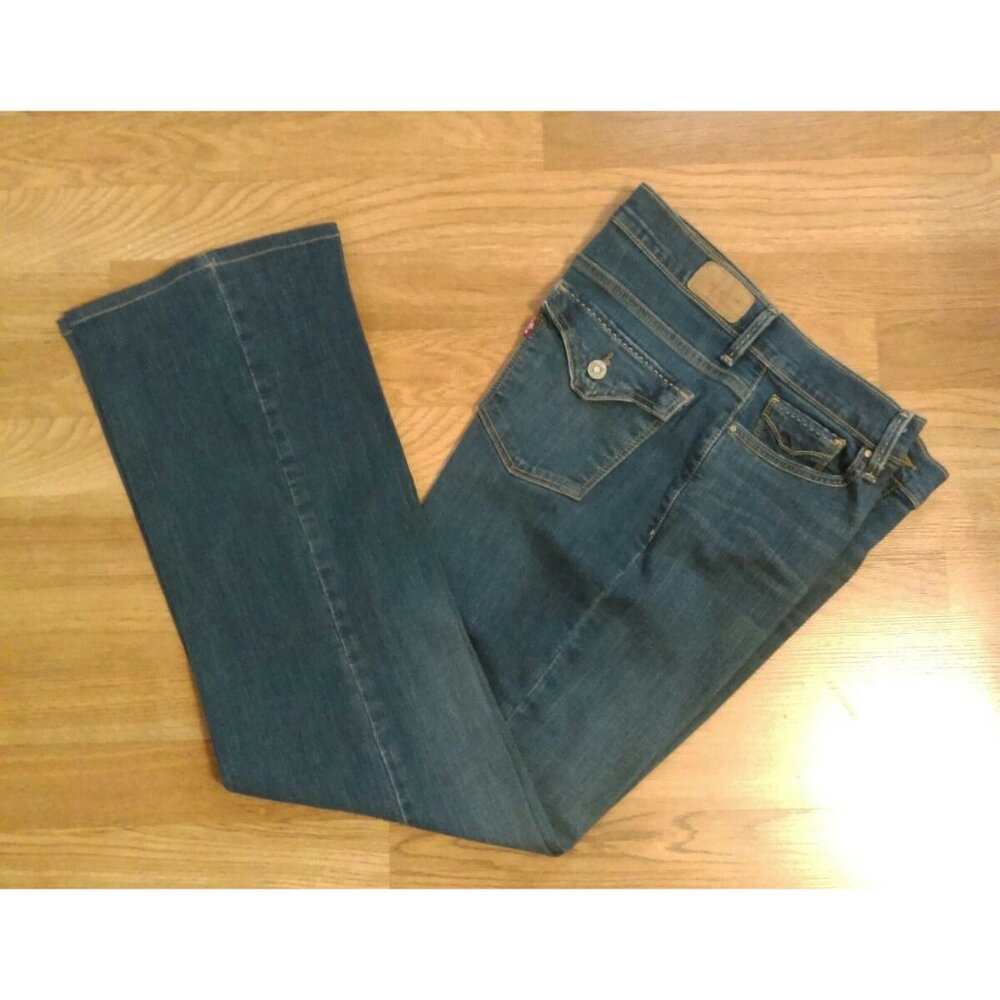 Levi's 512 Perfectly Slimming Flap Pocket Stitched Washed Bootcut Jeans Size 12M